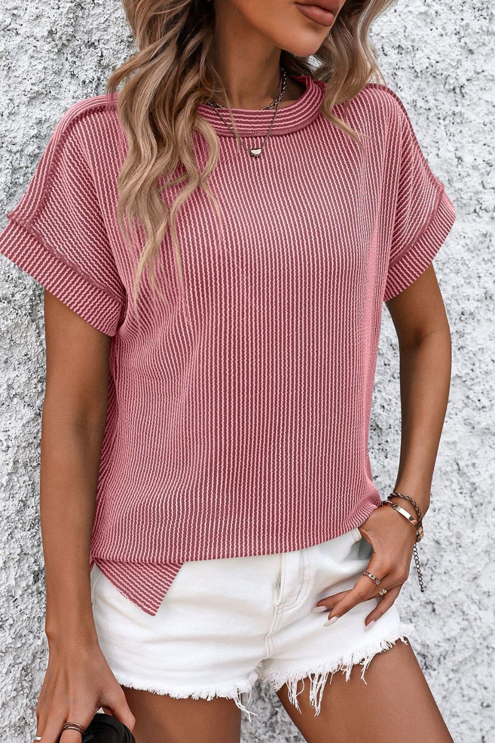 Relaxed Fit Striped Crewneck Tee