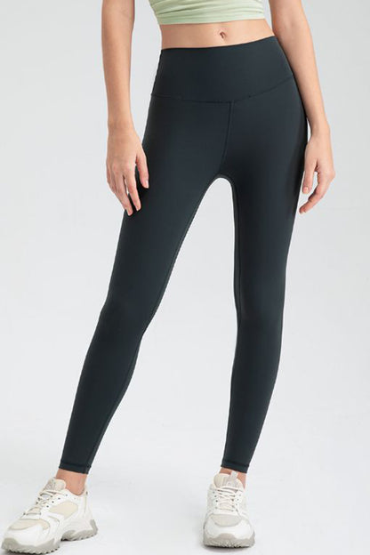 Wide Waistband Slim Fit Active Leggings Dark Navy