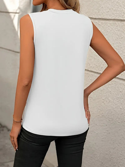 Classic Round Neck Tank Top White