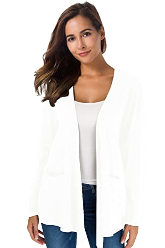 Yellow Cardigan - TownCat Cardigans for Women Loose Casual Long Sleeved Open Front Breathable Cardigans with Pockets White