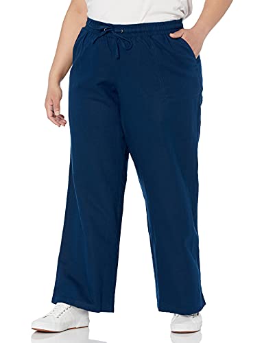 Rfm Jeans - Amazon Essentials Womens Linen Blend Drawstring Relaxed Fit Wide Leg Pant Available in Plus Size Dark Blue