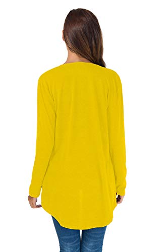 Yellow Cardigan - TownCat Cardigans for Women Loose Casual Long Sleeved Open Front Breathable Cardigans with Pockets