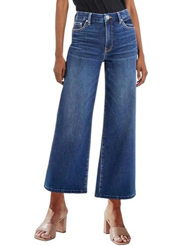 Rfm Jeans - Genleck Womens Wide Leg Jeans Trendy Cropped Loose Jeans High Waisted Stretchy Capri Denim Pants Baggy Trousers 2024