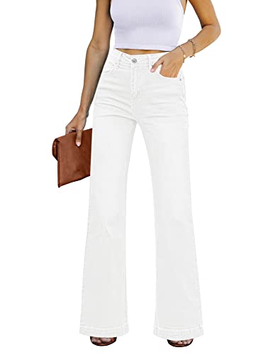 Rfm Jeans - GRAPENT Womens Flare Jeans High Waisted Wide Leg Baggy Jean for Women Stretch Denim Pants Off-white