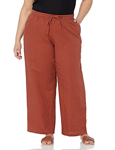 Rfm Jeans - Amazon Essentials Womens Linen Blend Drawstring Relaxed Fit Wide Leg Pant Available in Plus Size Terracotta