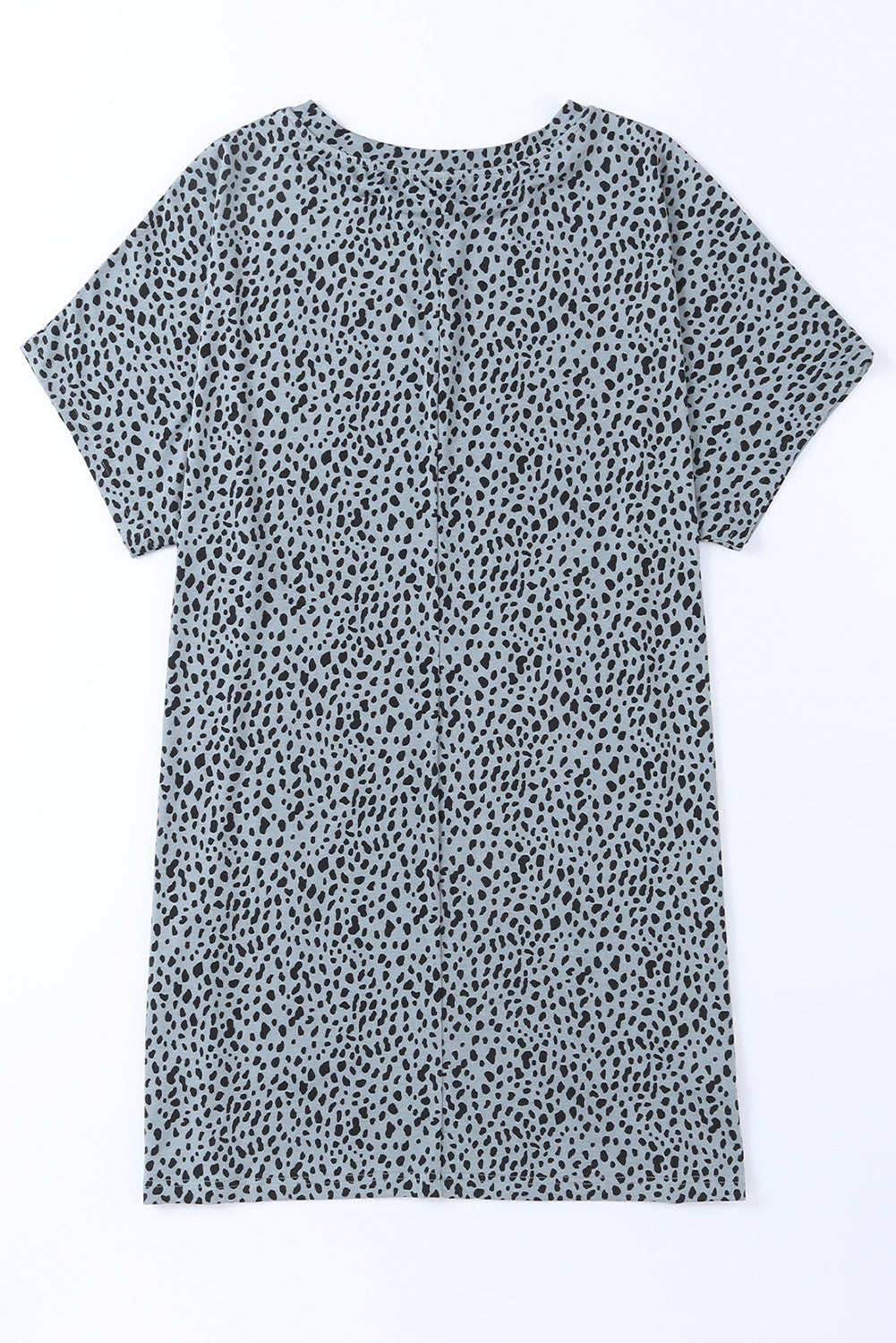 Animal Print Round Neck Tunic Tee with Pockets