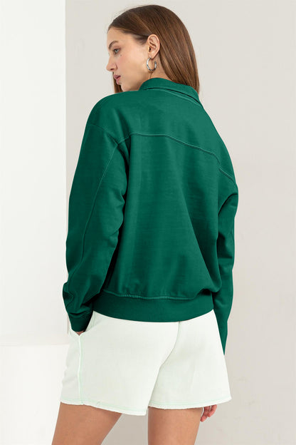 Oversized Half-Zip Sweatshirt for Women