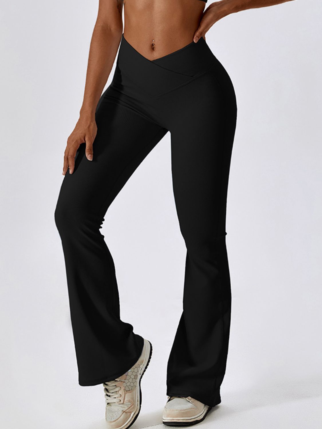 High-Waist Crossover Bootcut Yoga Pants