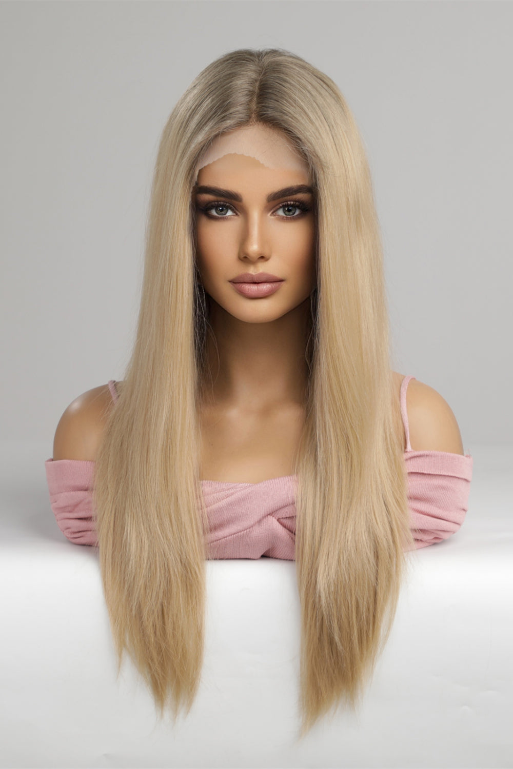 24" Long Straight Lace Front Wig