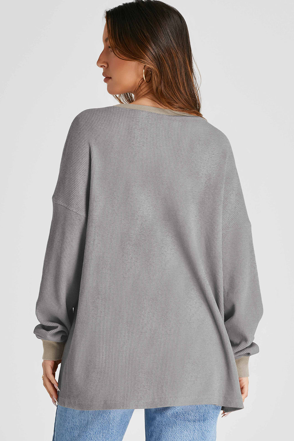 Classic Waffle Knit Back-to-School Sweatshirt