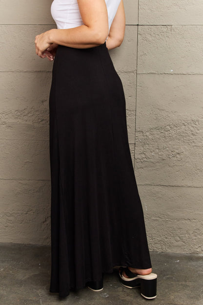 Flowy Black Maxi Skirt for Summer Holidays