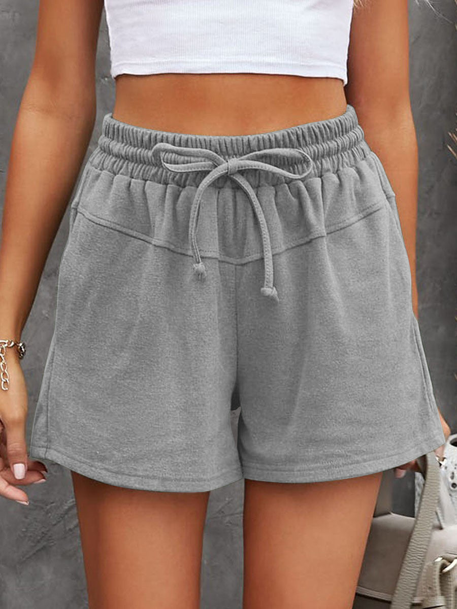 Full Size Drawstring Shorts with Pockets Gray