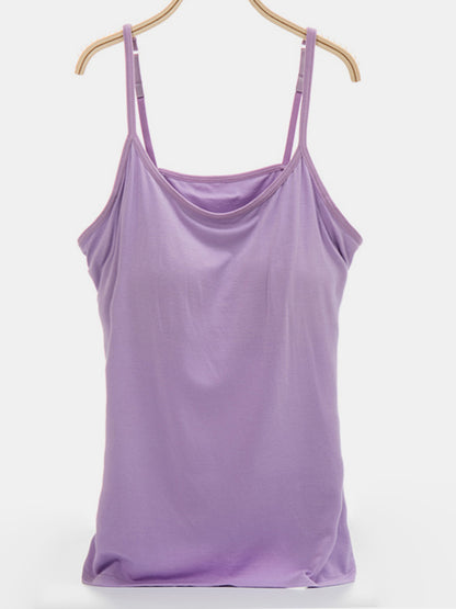 Scoop Neck Adjustable Strap Cami Lavender