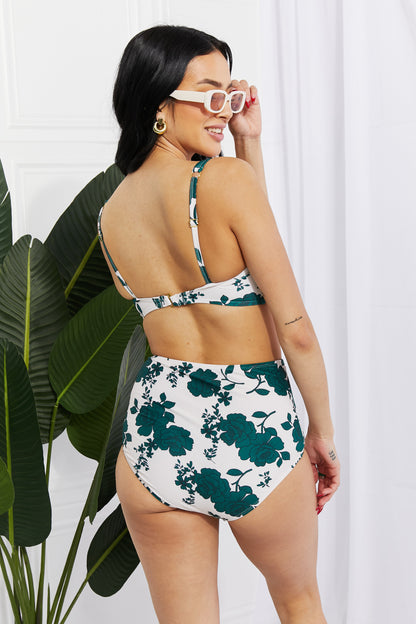 Forest Green High-Waisted Twist Bikini