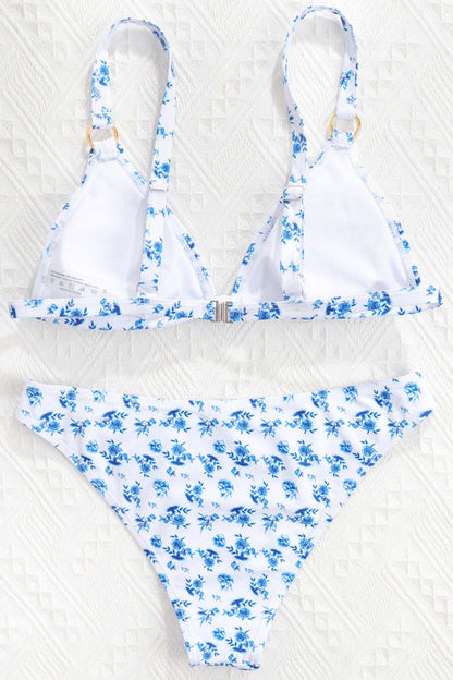 Floral High-Leg Bikini Set