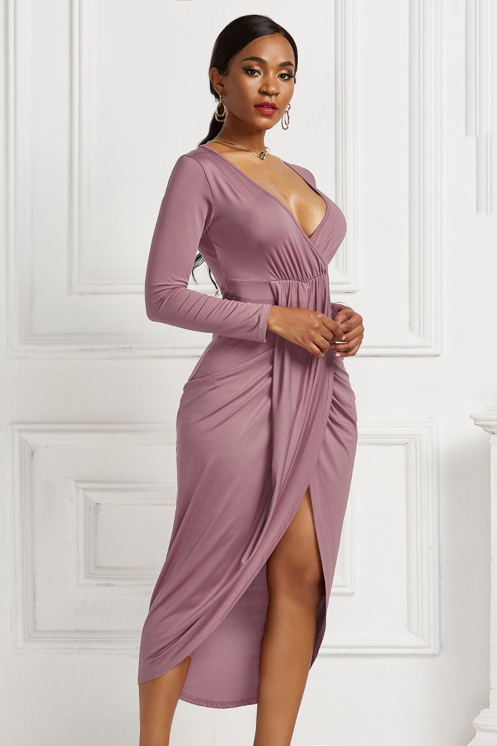 Trendy Ruched High-Low Dress