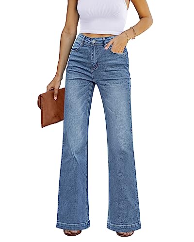 Rfm Jeans - GRAPENT Womens Flare Jeans High Waisted Wide Leg Baggy Jean for Women Stretch Denim Pants Cool Classic