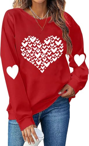 Heart Shirt - Ykomow Valentines Day Shirts Women Plaid Love Heart Valentines Day Sweatshirts Raglan Tops 5-red