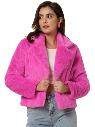 Hot Pink Fur Coat - Allegra K Womens Winter Wedding Faux Fur Bolero Jacket Loose Formal Faux Fur Coat