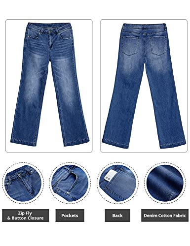 Rfm Jeans - GRAPENT Womens Flare Jeans High Waisted Wide Leg Baggy Jean for Women Stretch Denim Pants