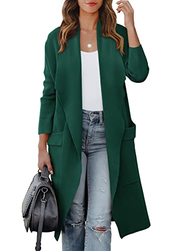 Blue Coat - ANRABESS Womens Long Cardigan Sweater 2024 Fall Fashion Casual Oversized Knit Open Front Coatigan Jacket Coat Trendy Outfits Opal Green