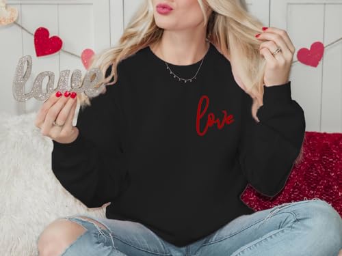 Heart Shirt - AIIWEIS Valentines Day Sweatshirt Women Love Heart Grahic Long Sleeve Shirt Casual Valentines Gifts Pullover Tops