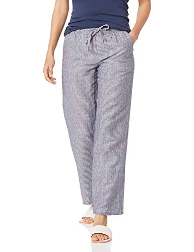 Rfm Jeans - Amazon Essentials Womens Linen Blend Drawstring Relaxed Fit Wide Leg Pant Available in Plus Size Grey Vertical Stripe