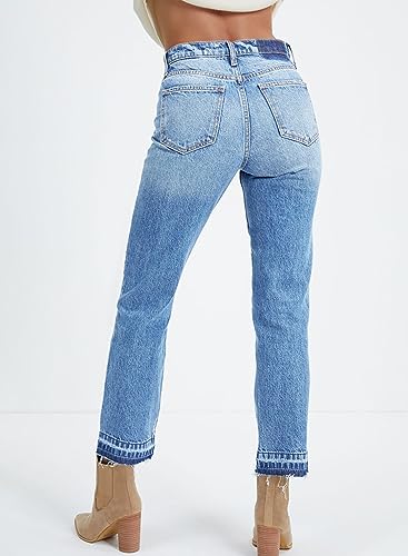 Rfm Jeans - Astylish Womens High Waisted Straight Leg Ankle Jeans Casual Stretch Denim Pants