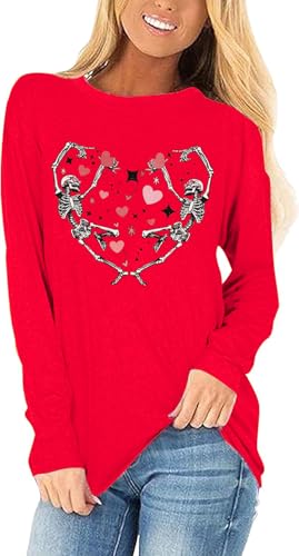 Heart Shirt - Womens Love Heart Raglans TShirts Casual Long Sleeve Valentines Day Graphic Tees Tops 2024-rd-c