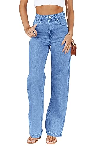 Mom Jeans - Cicy Bell Womens High Waisted Jeans Boyfriend Baggy Straight Leg Casual Denim Pants with Pockets