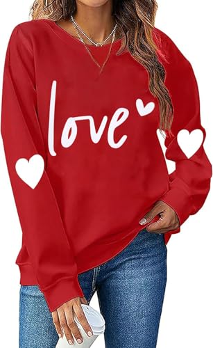 Heart Shirt - Ykomow Valentines Day Shirts Women Plaid Love Heart Valentines Day Sweatshirts Raglan Tops Love-red