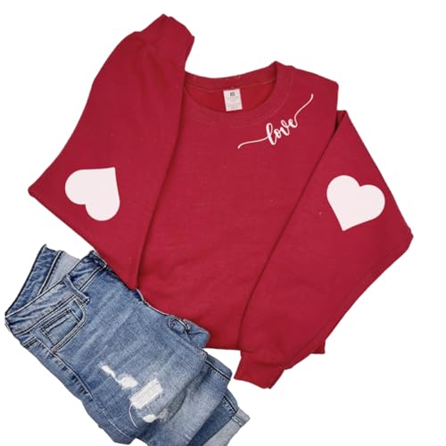 Heart Shirt - Valentines Day Shirt Heart Love Graphic Red Sweatshirts For Women Funny Casual Valentines Long Sleeve Shirts Tops