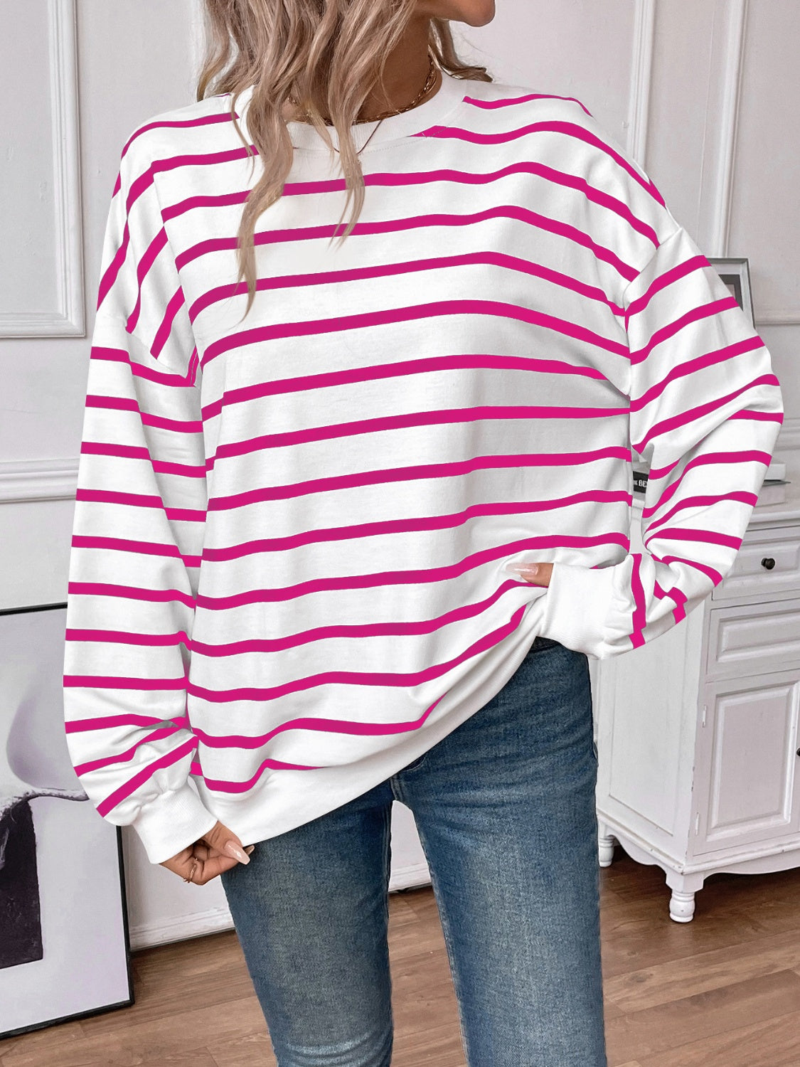 Striped Long Sleeve Sweatshirt