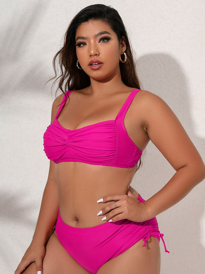 Plus Size Twist-Front Tie Tankini