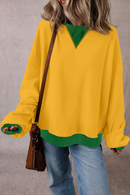 Back-to-School Contrast Sweatshirt Yellow