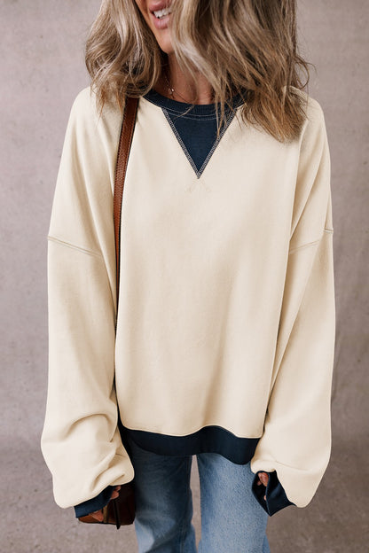 Back-to-School Contrast Sweatshirt Ivory