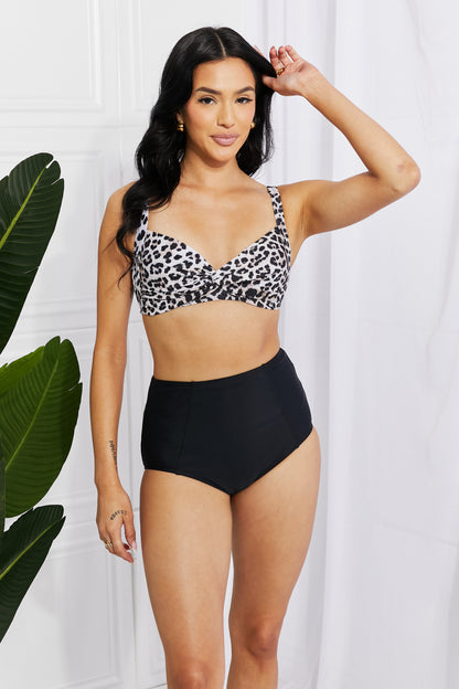 Leopard Print High-Waisted Bikini