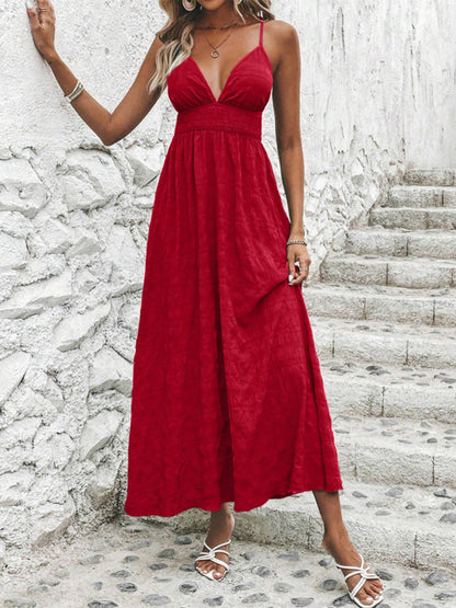 Back-to-School Flowy V-Neck Maxi Dress