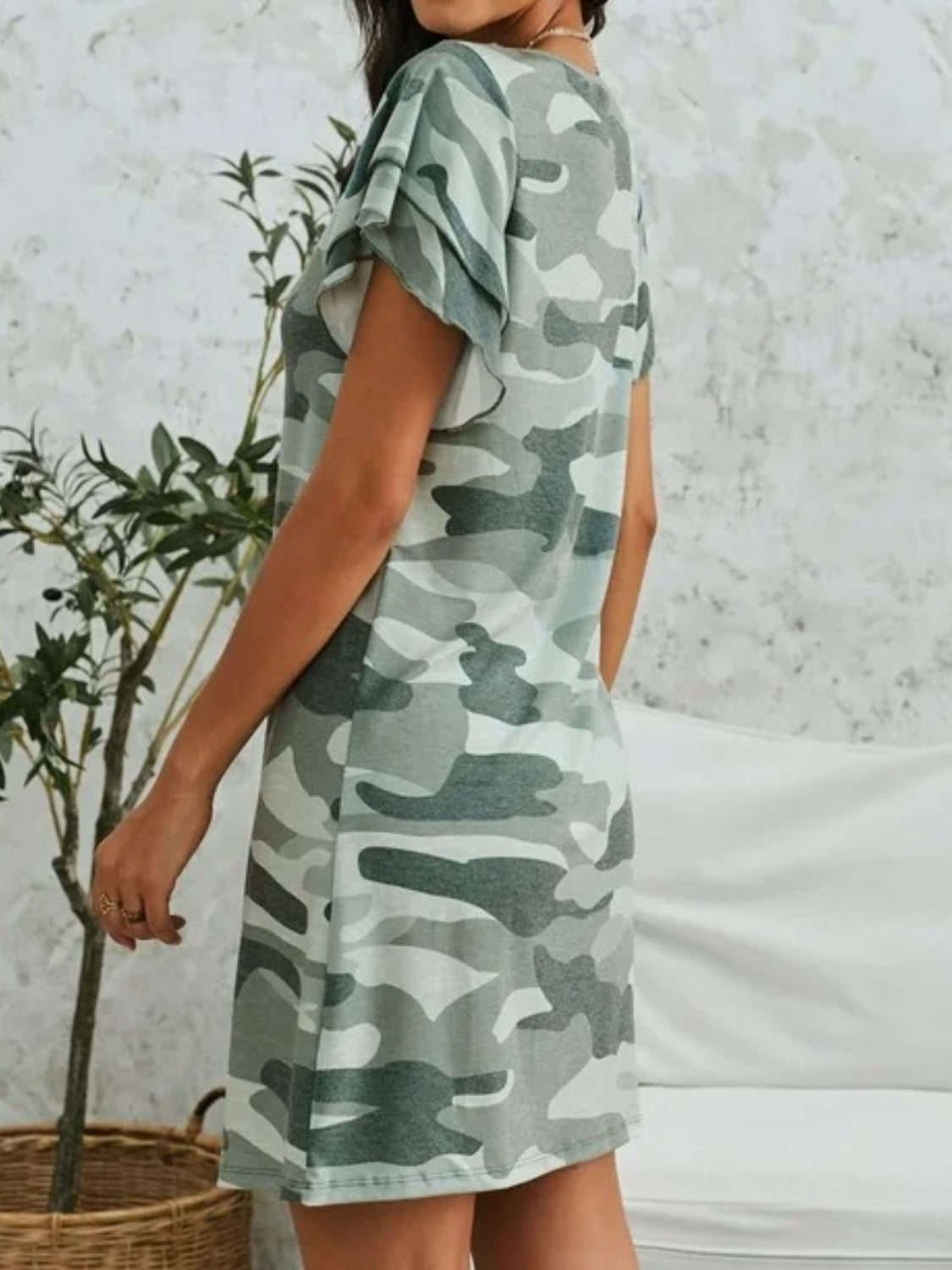 Casual Camouflage Mini Dress