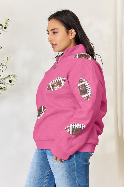 Back-to-School Sequin Football Sweatshirt