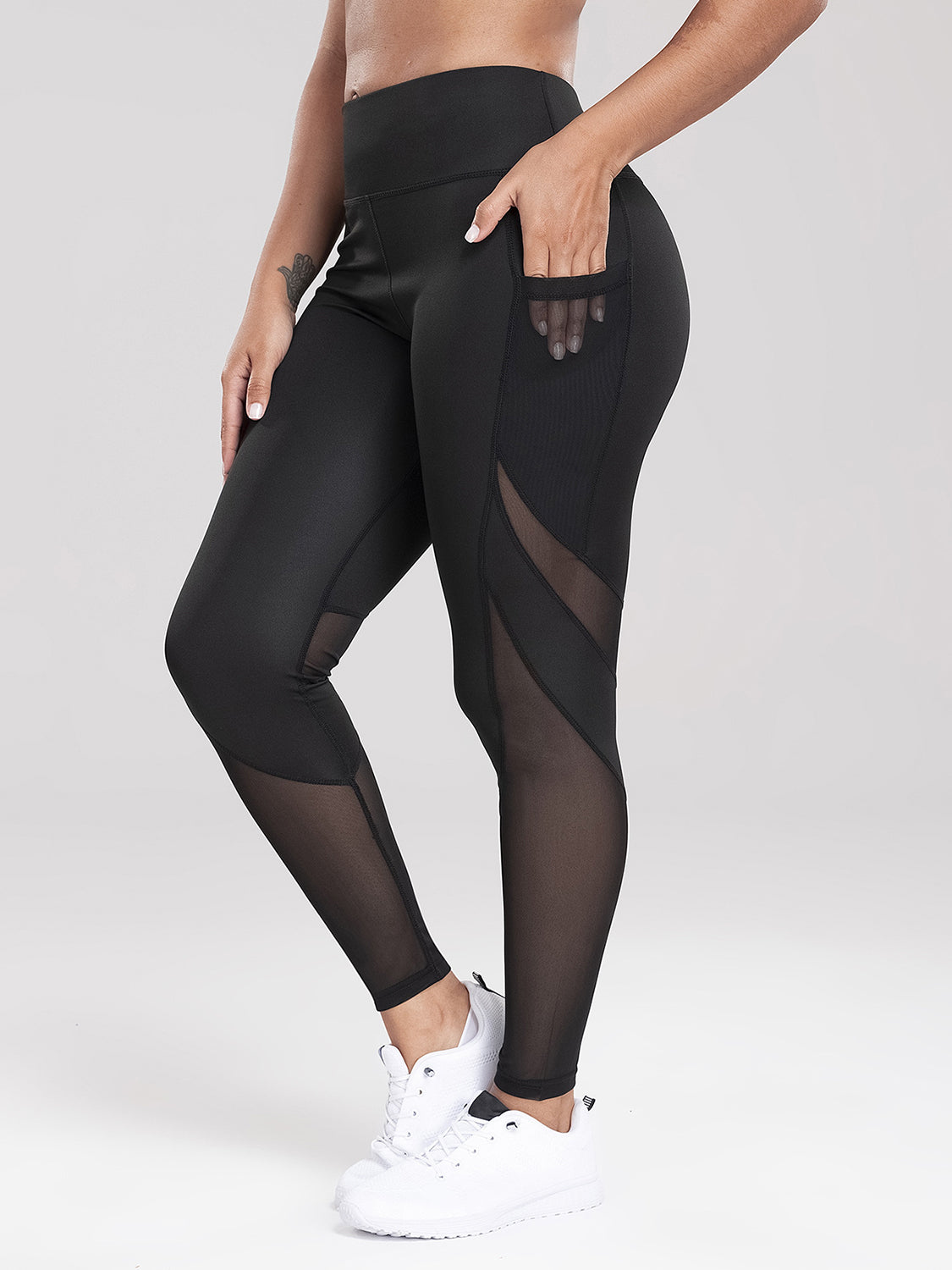 Pocketed High Waist Active Leggings Black