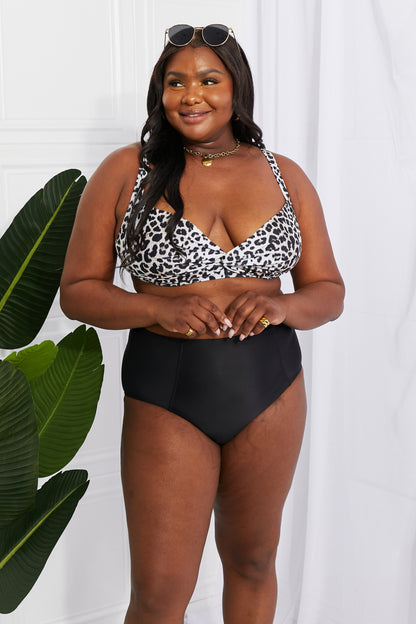 Leopard Print High-Waisted Bikini