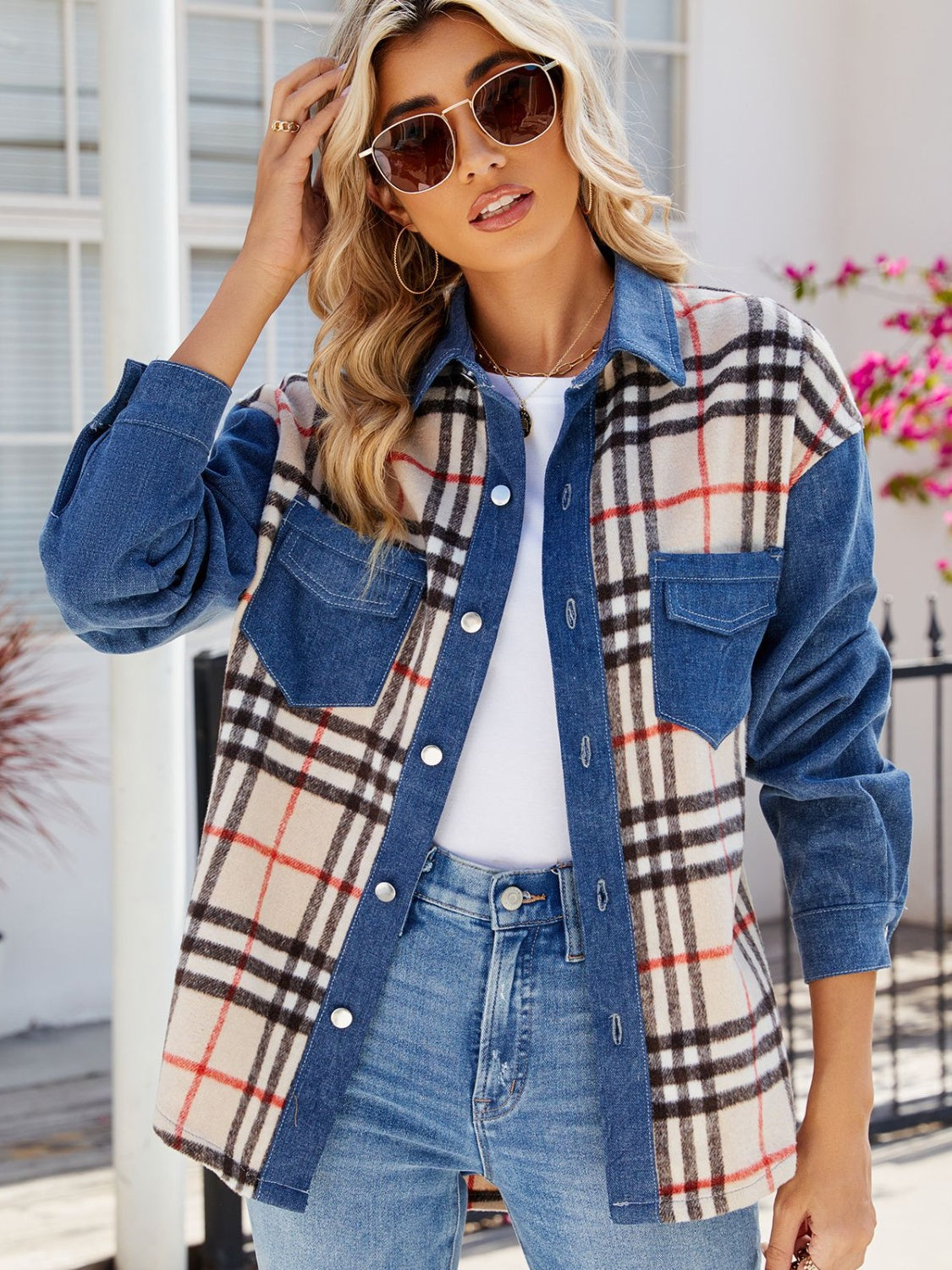 Plaid Denim Jacket