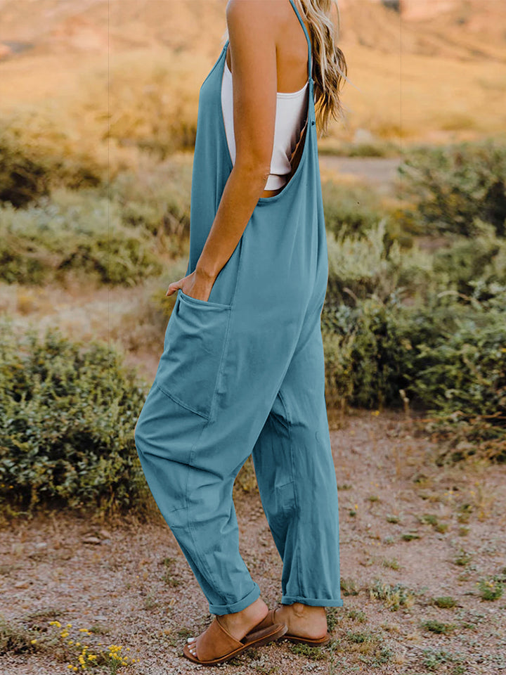 Sleeveless V-Neck Jumpsuit with Pockets