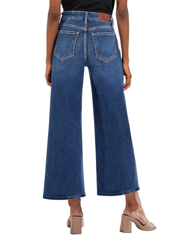 Rfm Jeans - Genleck Womens Wide Leg Jeans Trendy Cropped Loose Jeans High Waisted Stretchy Capri Denim Pants Baggy Trousers 2024