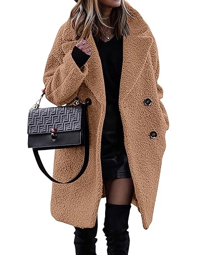 Blue Coat - BTFBM Women 2024 Winter Faux Fur Coats Lapel Long Sleeve Fuzzy Fleece Outerwear Button Down Sherpa Jackets Fall Outfits Solid Light Camel