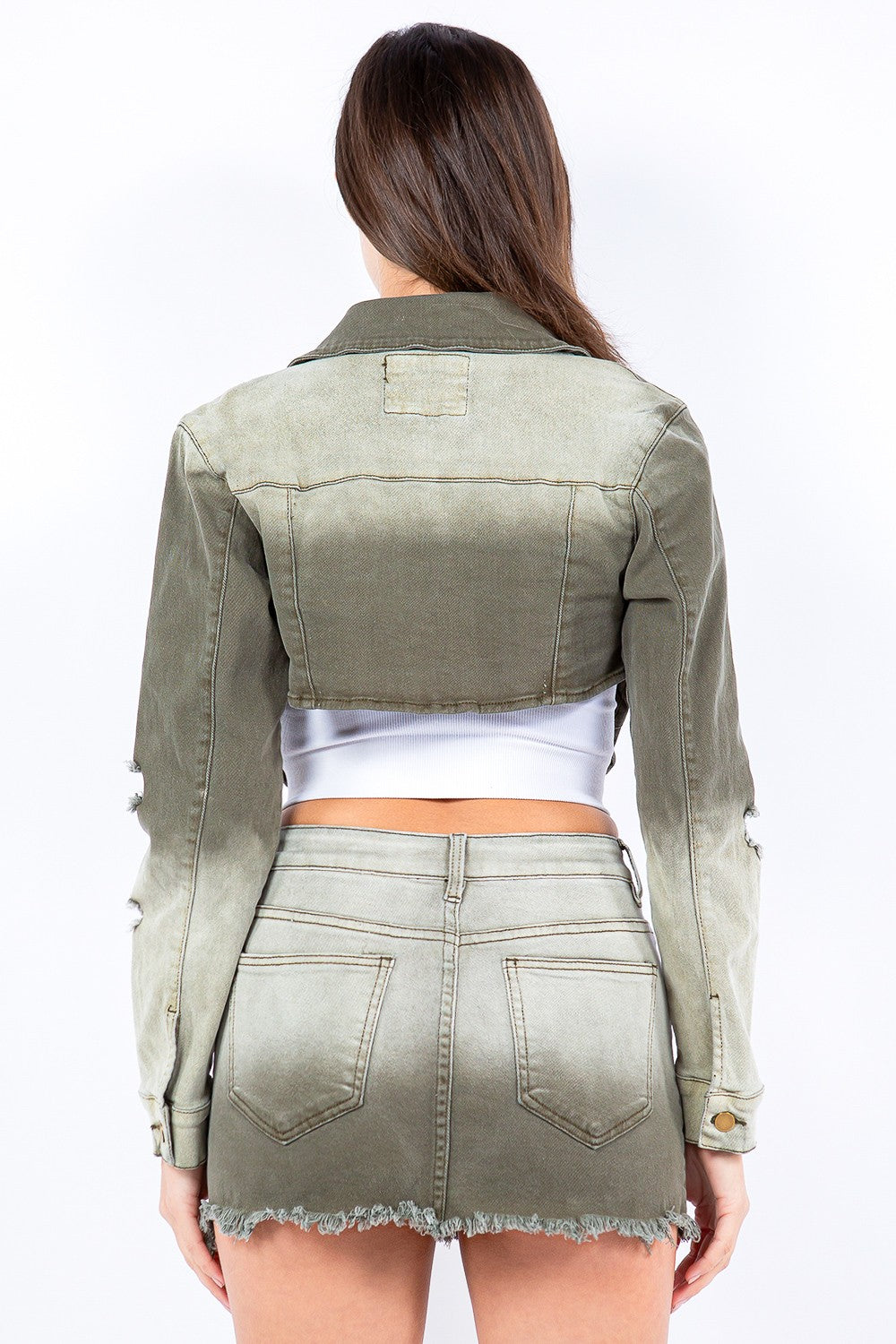 Women's Ombre Denim Crop Jacket