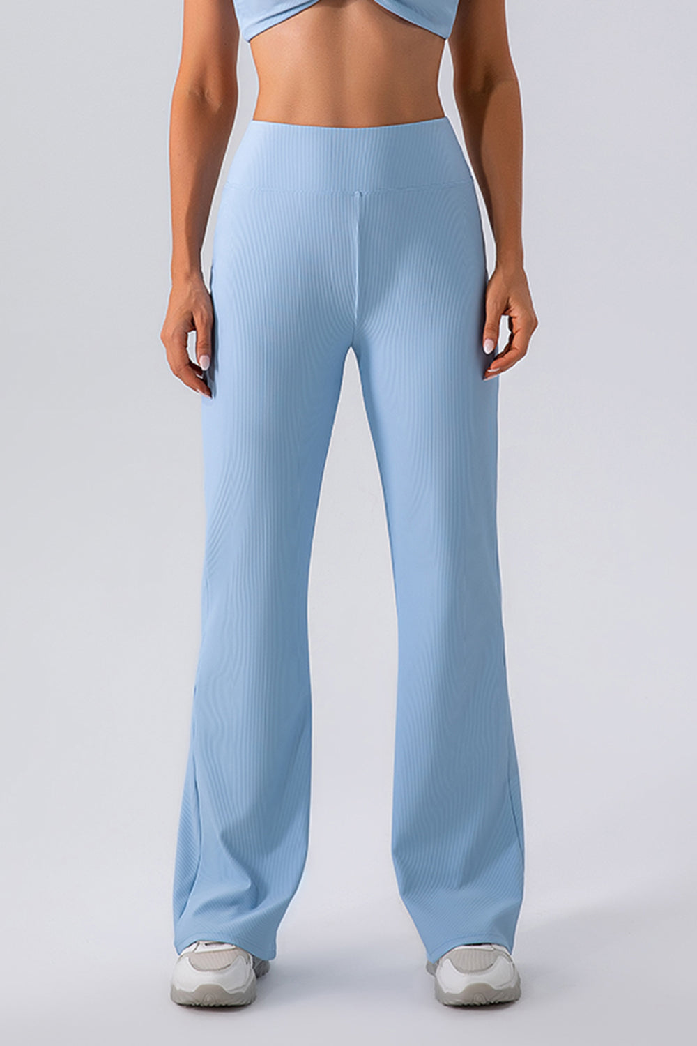 High Waist Straight Active Pants Light Blue