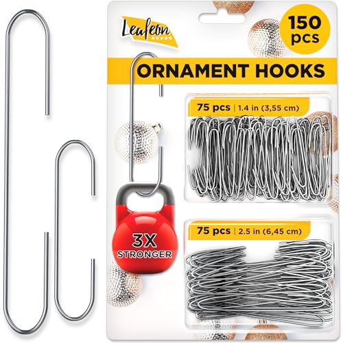 Leafeon 150 Pack Christmas Ornament Hooks Great Xmas Ornament Hangers for Christmas Tree Decoration Silver