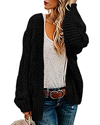 Ferrtye Womens Oversized Chunky Open Front Cardigan Sweaters Cable Knit Long Sleeve Boyfriend Cardigans Outwear Coat